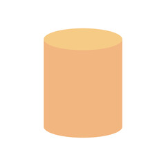 geometric cylinder shape icon, flat style