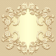 Floral vector vintage border