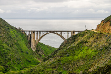 Scenic view of the Bixby Bridge, Big Sur, California