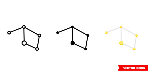 Constellations icon of 3 types. Isolated vector sign symbol.