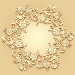 Floral vector vintage border