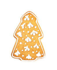 gingerbread Christmas tree on a white isolated background