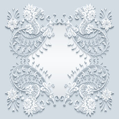 Floral vector vintage border