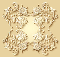 Floral vector vintage border