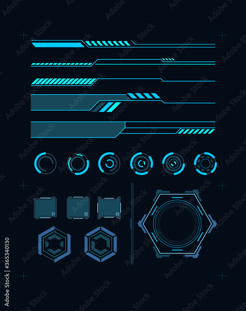 Wall mural futuristic hud element interface. virtual graphic touch user interface