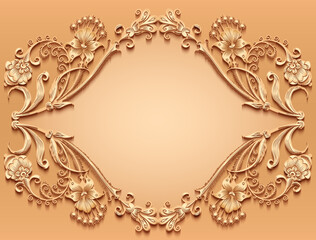 Floral vector vintage border.