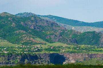 Panoramic view of Akori village, Armenia