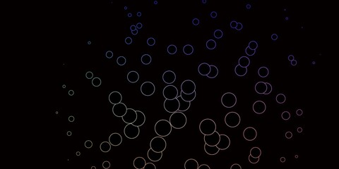 Dark Multicolor vector texture with disks. Abstract decorative design in gradient style with bubbles. Pattern for business ads.