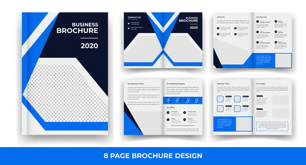 Creative & Corporate 8 Pages Bi-fold Business Brochure Template
