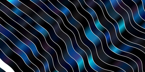 Obraz premium Dark BLUE vector pattern with lines. Brand new colorful illustration with bent lines. Template for cellphones.
