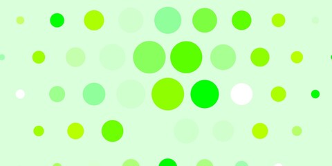 Light Green vector background with spots. Modern abstract illustration with colorful circle shapes. Design for your commercials.