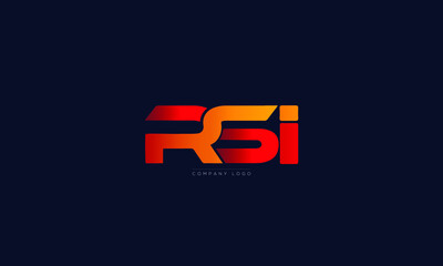 RSI letters Logo Alphabet  Design Vector Symbol