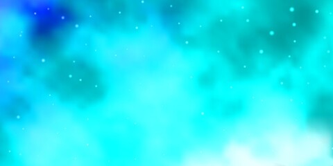 Light Blue, Green vector template with neon stars. Decorative illustration with stars on abstract template. Pattern for websites, landing pages.