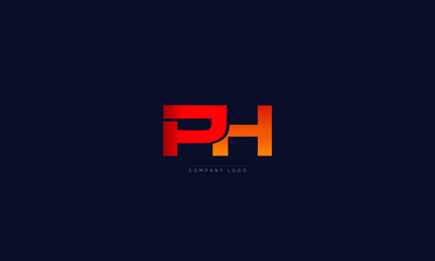 PH or HP letters Logo Alphabet  Design Vector Symbol
