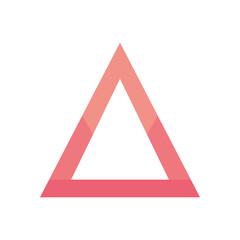 geometric triangular shape icon, flat style