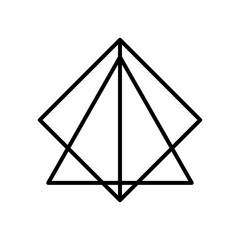 geometric triangle and rhombus shape icon, line style