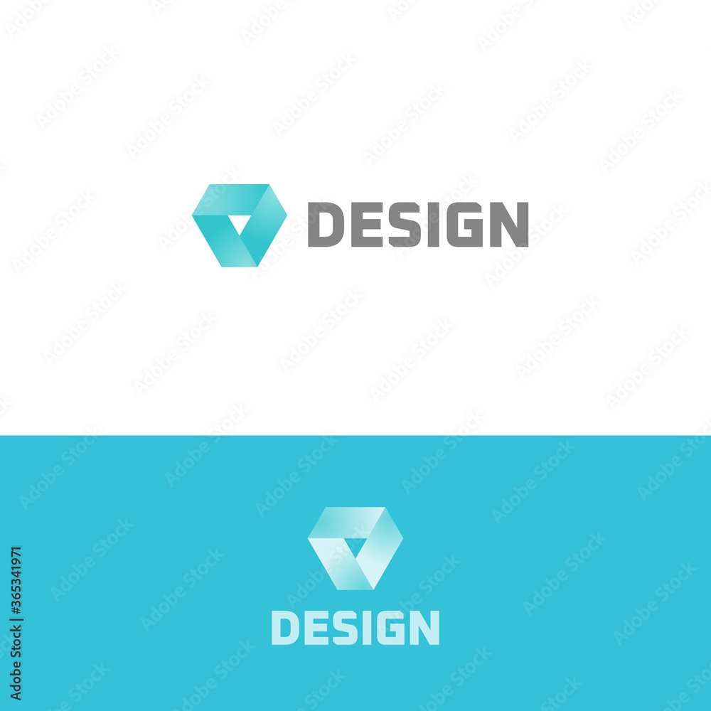 Poster prism icon design. simple flat abstract logo template. modern emblem idea. logotype concept design f