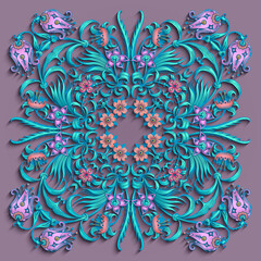 Floral hand drawn vector vintage illustration.