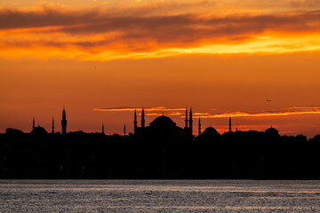 Obraz premium Sunset at The Hagia Sophia Mosque