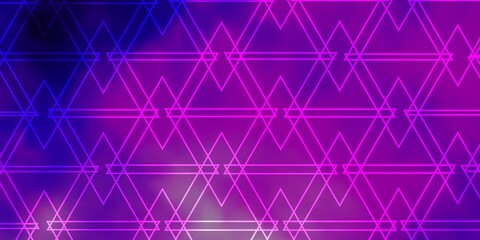 Light Purple vector background with triangles. Decorative design in abstract style with triangles. Pattern for commercials.