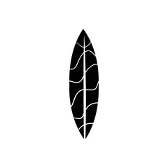 tropical long leaf icon, silhouette style