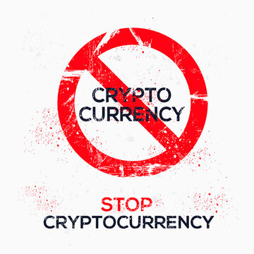 Warning sign (cryptocurrency), vector illustration.	