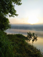 landscape with the image of morning over the river
