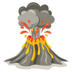 Fototapeta premium Volcano Erruption And Lava Drawing