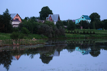 landscape with the image of morning over the river