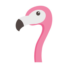 flamingo pink bird exotic cartoon isolated design icon white background