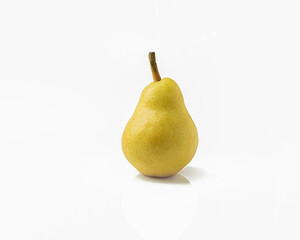 yellow pear on a white background, isolate