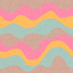 Foto op Canvas Kromme lijnen linten golvende naadloze patroon. © SunwArt