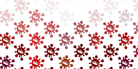 Light red vector background with covid-19 symbols.