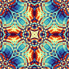 Abstract geometrical background. Symmetric mosaic art pattern.