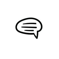 Hand drawn chat. Simple vector icon