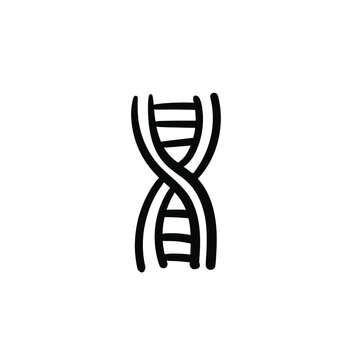 Hand drawn DNA. Simple vector icon