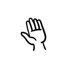 Hand drawn palm. Simple vector icon