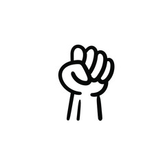 Hand drawn fist. Simple vector icon