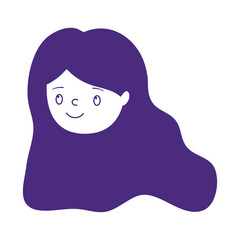 cute girl face character cartoon isolated design icon white background