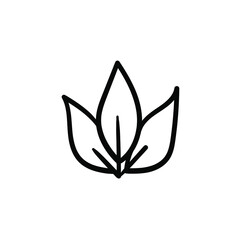 Hand drawn leaf. Simple vector icon