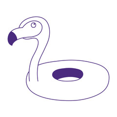 flamingo shaped float cartoon isolated design icon white background