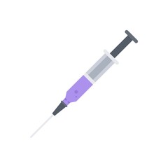 Injection syringe vector icon in flat style. Vaccination needle symbol.