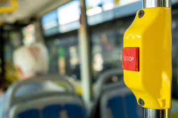 Stop button in the bus