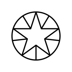 geometric star and circle shape icon, line style