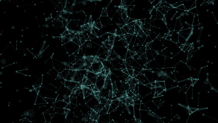 3D abstract digital background have line link connection point graphic and glow light with 3d rendering.