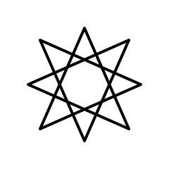 geometric star shape icon, line style