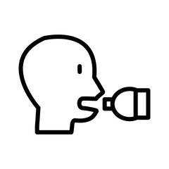 Medical inhaler for asthma icon illustration in line design style.