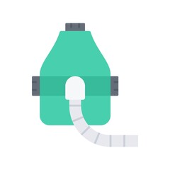 Resuscitator or oxygen mask vector icon in flat design style.