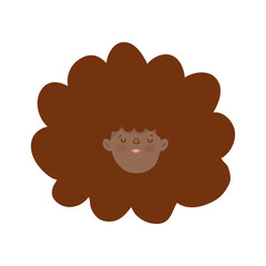 cute girl face character cartoon isolated design icon white background