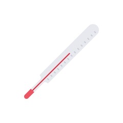 Medical thermometer vector icon in flat style. Fever, high temperature symbol.